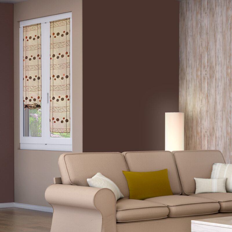 Vitrage TRAMONTANE coloris chocolat 45 x 200 cm