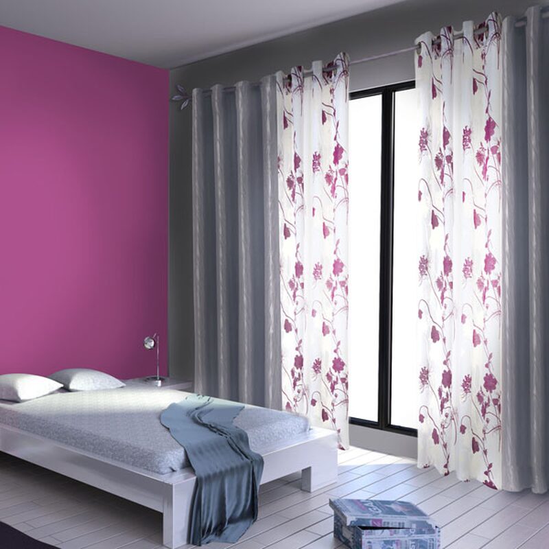 Rideau KILIMANDJARO coloris gris anthracite 135 x 260 cm