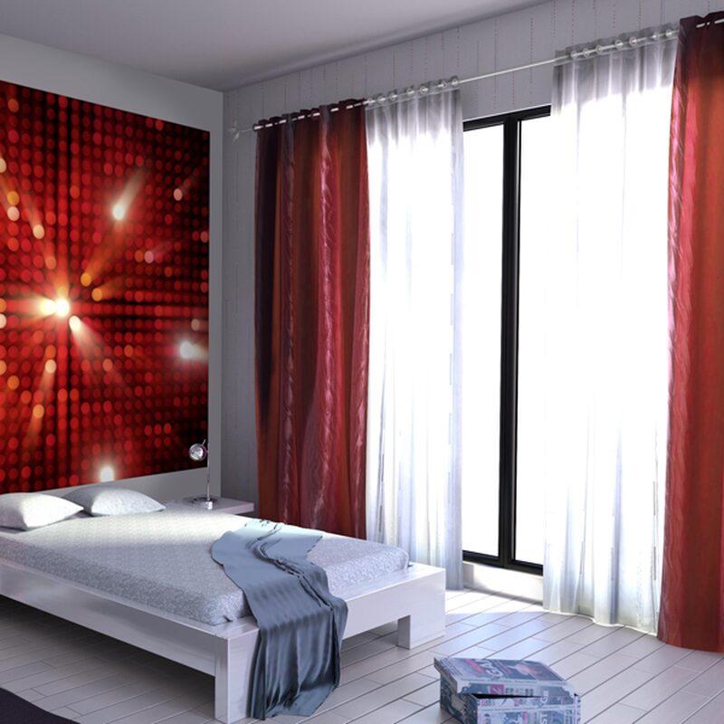 Rideau KILIMANDJARO coloris rouge carmin 135 x 260 cm