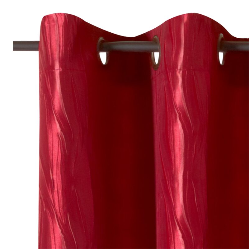 Rideau KILIMANDJARO coloris rouge carmin 135 x 260 cm