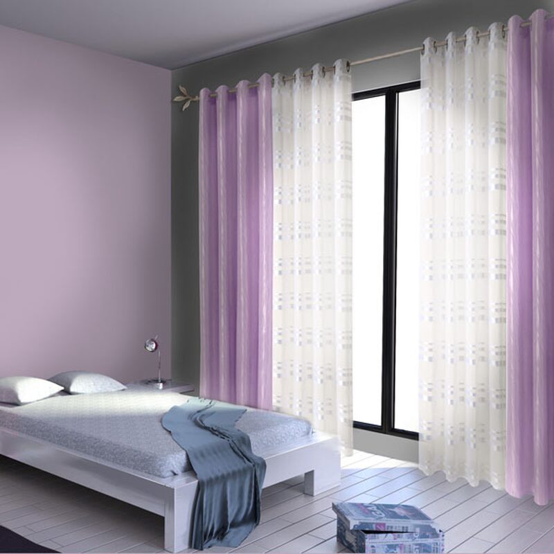 Rideau KILIMANDJARO coloris parme 135 x 260 cm