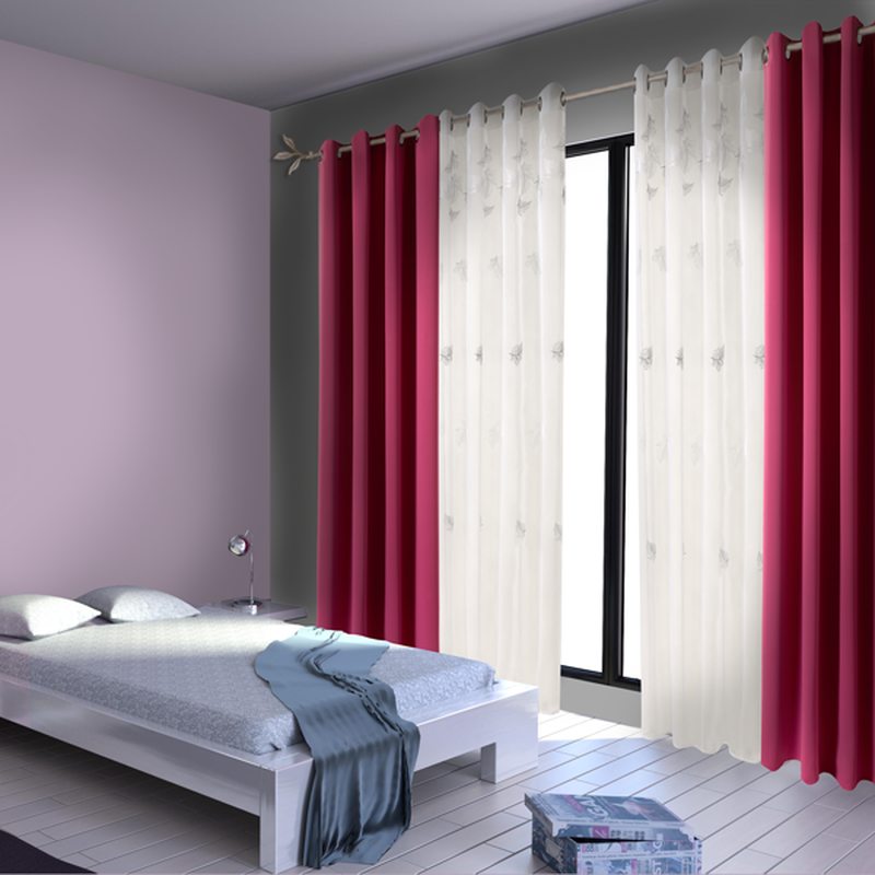 Rideau SONATE coloris rose tyrien 140 x 260 cm