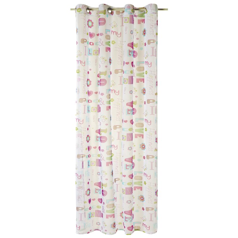 Voilage HAPPY LIFE coloris blanc 140 x 255 cm