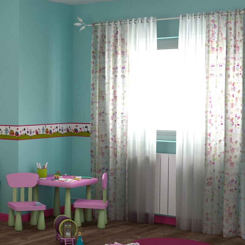 Voilage HAPPY LIFE coloris blanc 140 x 255 cm