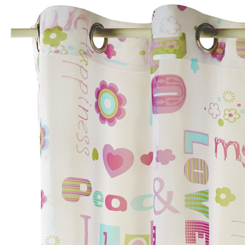 Voilage HAPPY LIFE coloris blanc 140 x 255 cm