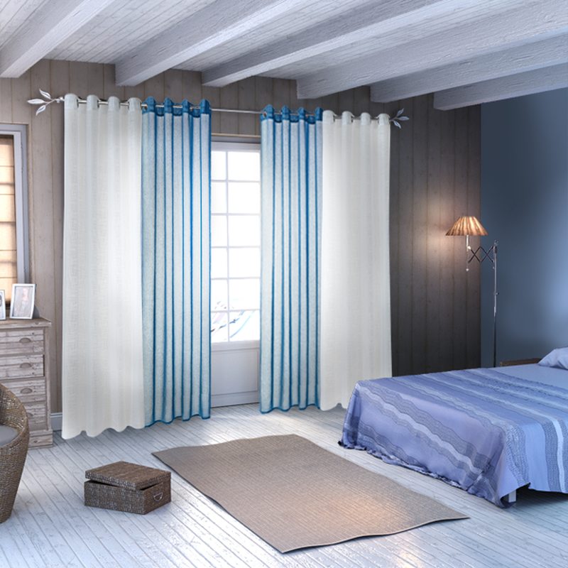 Voilage COLORS coloris bleu baltique 140 x 260 cm