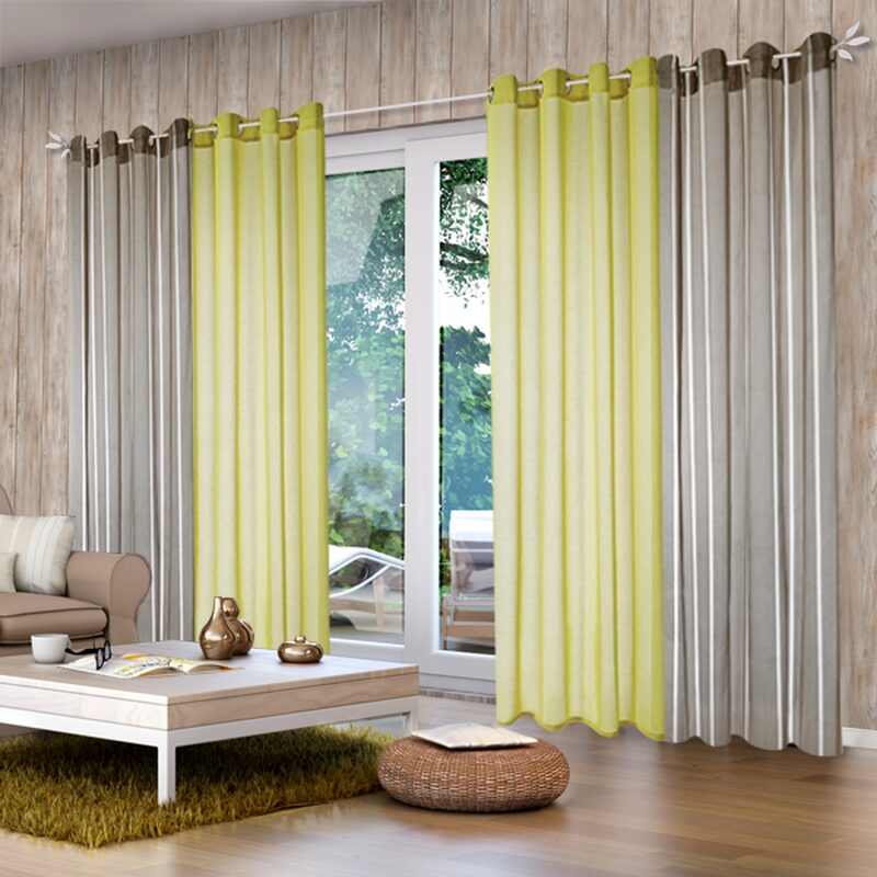 Voilage COLORS coloris vert amande 140 x 260 cm