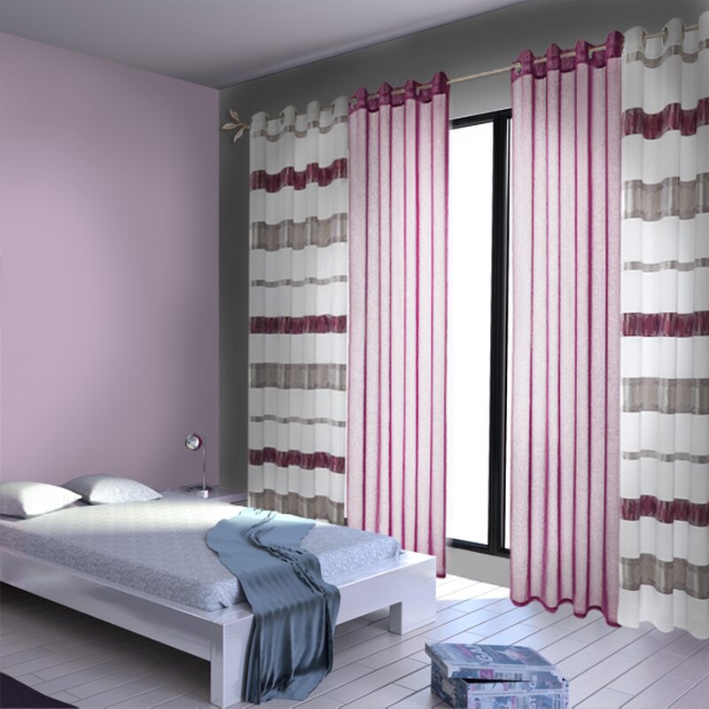 Voilage COLORS coloris lilas 140 x 260 cm