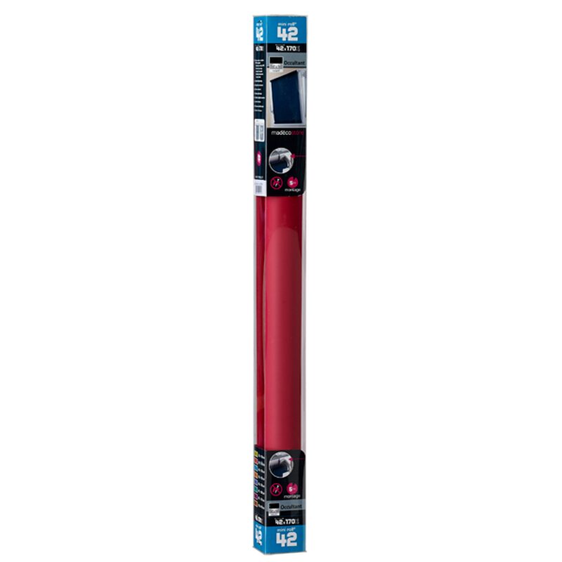Store enrouleur EASY ROLL OCCULTANT coloris rouge cerise 42 x 170 cm