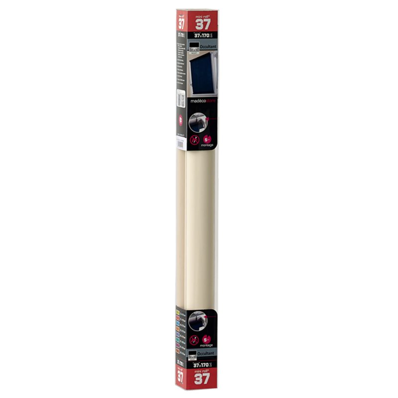 Store enrouleur EASY ROLL OCCULTANT coloris ivoire 37 x 170 cm