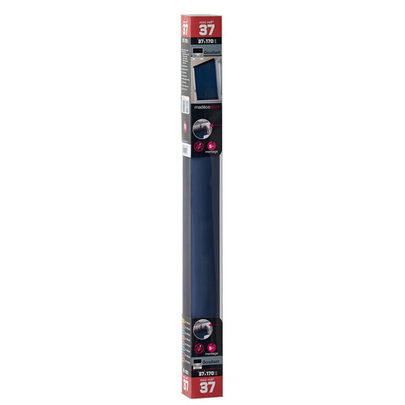 Store enrouleur EASY ROLL OCCULTANT coloris bleu marine 37 x 170 cm