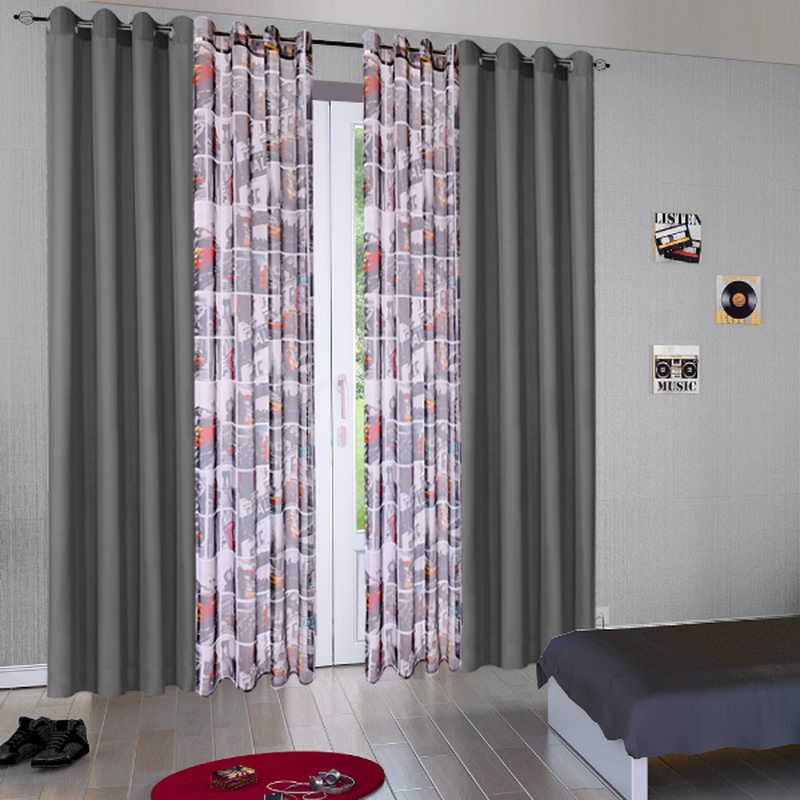 Voilage URBAN ROAD coloris gris anthracite 140 x 240 cm