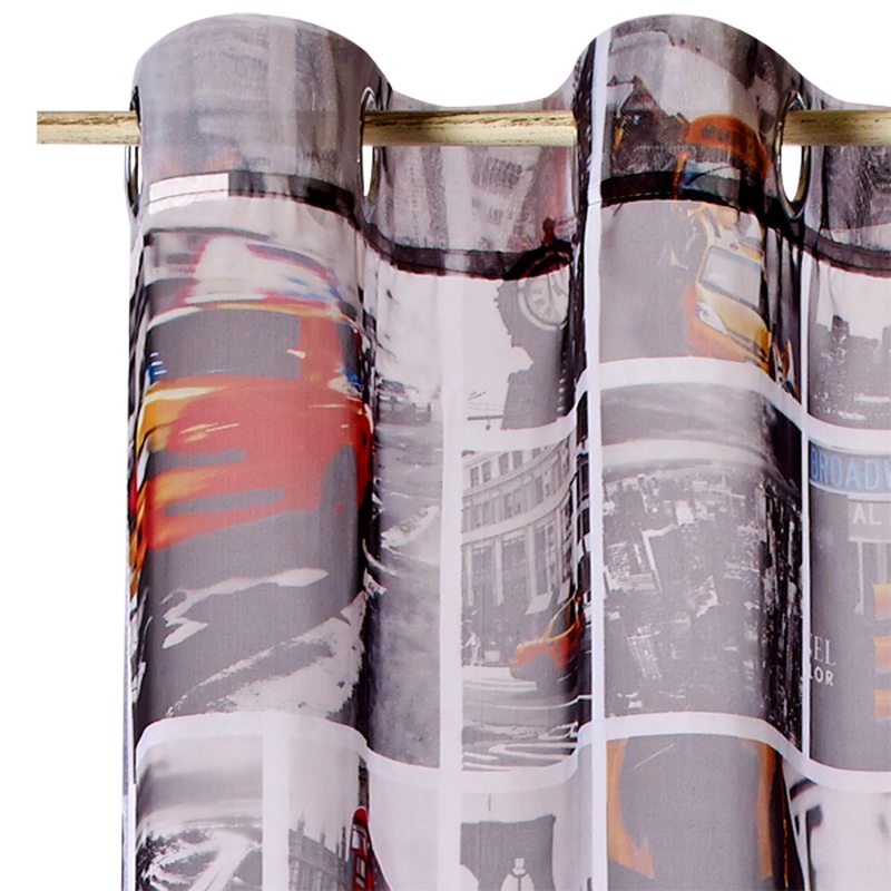 Voilage URBAN ROAD coloris gris anthracite 140 x 240 cm