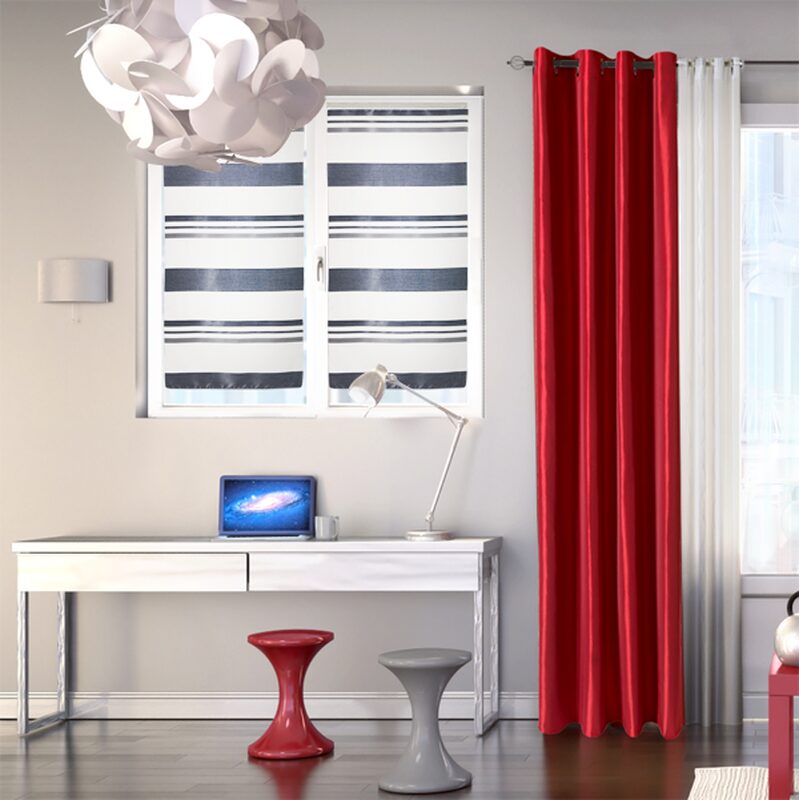 Vitrage ELEONORE coloris blanc 58 x 120 cm