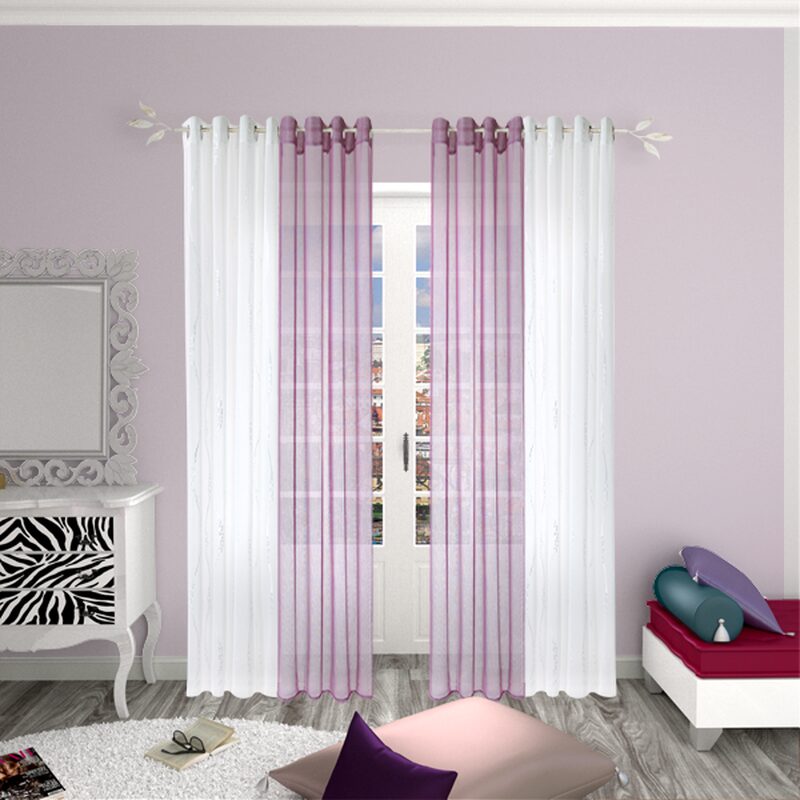 Voilage ELEGANCIA coloris prune 140 x 240 cm