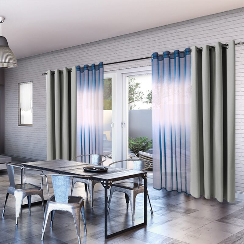 Voilage HIPPY coloris bleu outremer 140 x 240 cm