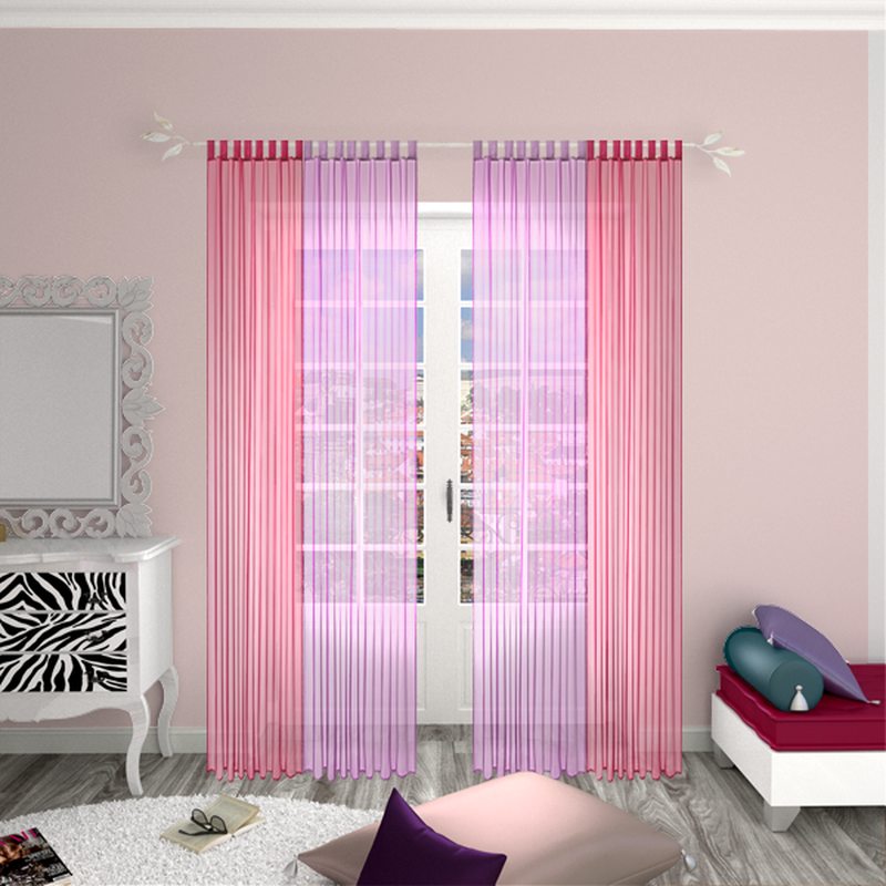 Voilage EASY coloris mauve 140 x 245 cm
