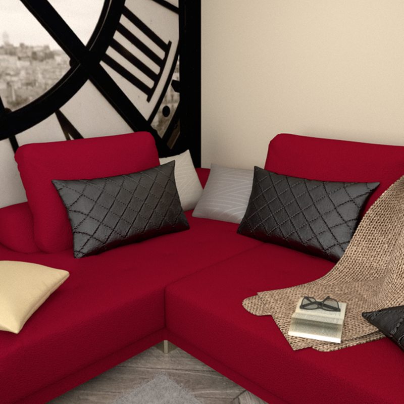 Coussin LEATHER coloris noir 30 x 50 cm