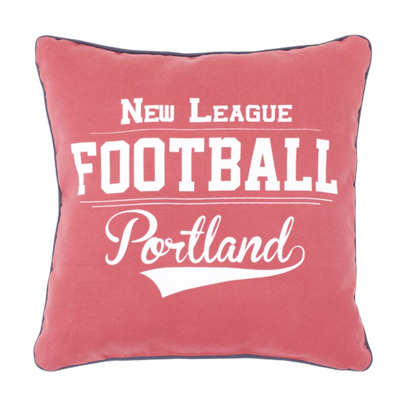 Coussin FOOTBALL coloris rouge grenadine 40 x 40 cm