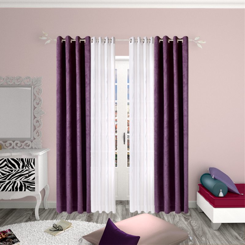 Rideau VELVET coloris aubergine 140 x 260 cm