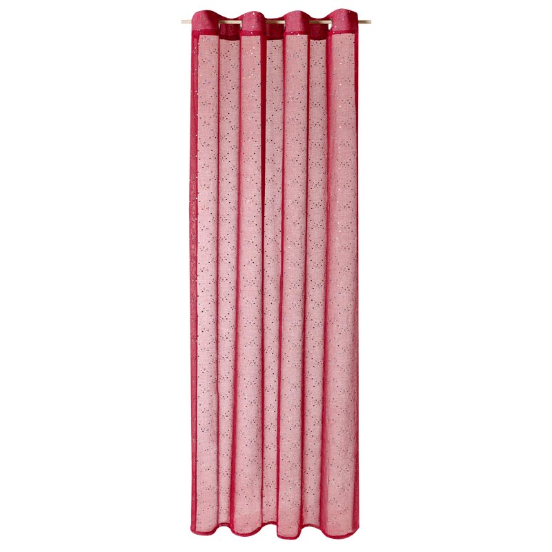 Voilage STRASS coloris rouge théâtre 140 x 240 cm