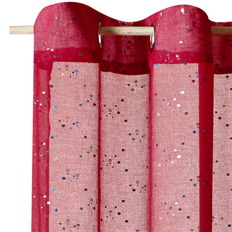 Voilage STRASS coloris rouge théâtre 140 x 240 cm