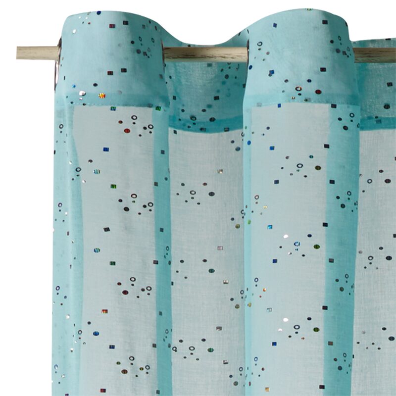Voilage STRASS coloris aqua 140 x 240 cm