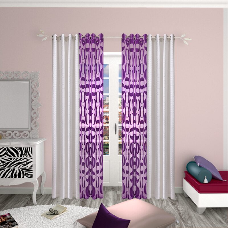 Voilage COCO coloris violet 140 x 240 cm