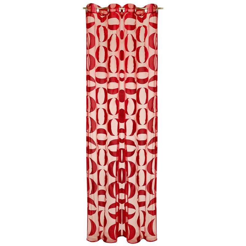 Voilage COCO coloris rouge théâtre 140 x 240 cm