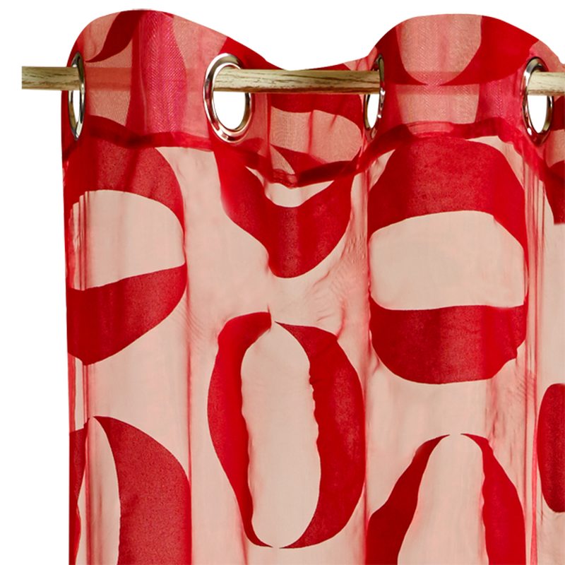 Voilage COCO coloris rouge théâtre 140 x 240 cm