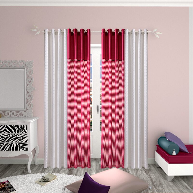 Voilage LEIA coloris framboise 140 x 240 cm
