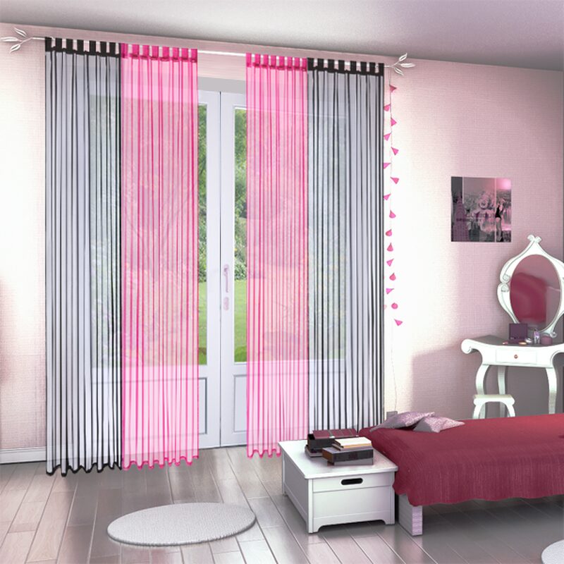 Voilage NEW EASY coloris fuchsia 140 x 240 cm