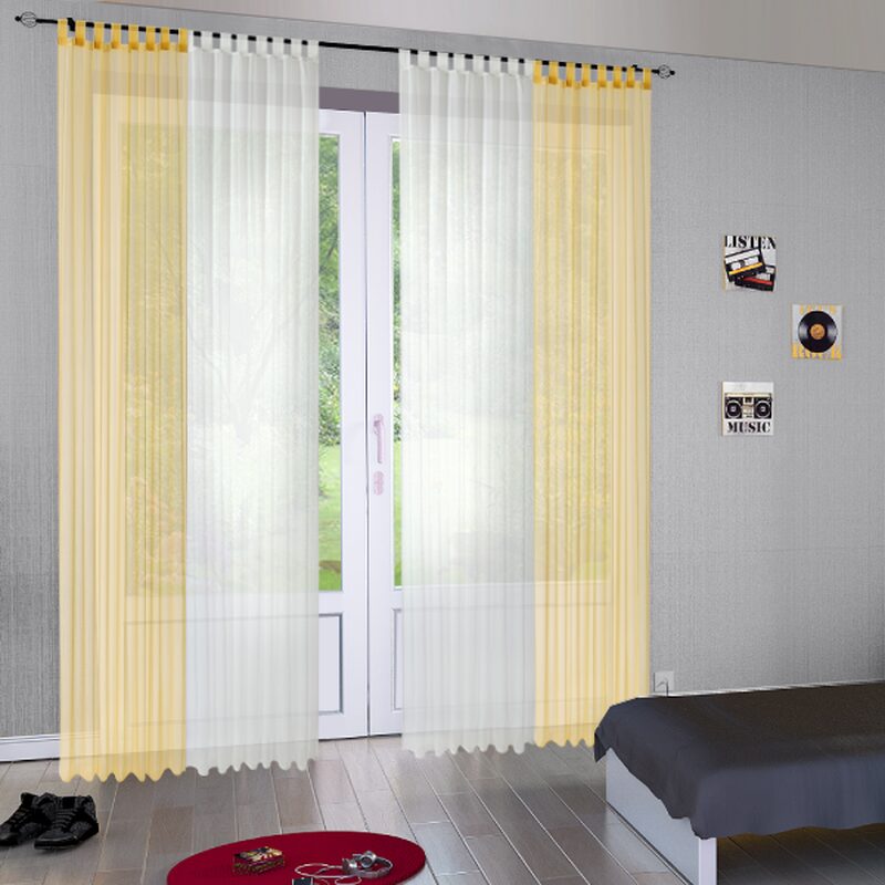 Voilage NEW EASY coloris jaune tendre 140 x 240 cm