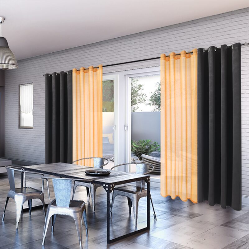 Voilage COLORS coloris jaune soleil 140 x 260 cm