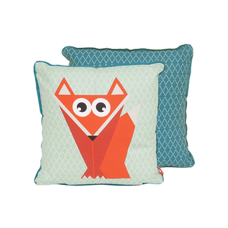 Coussin GEO FOREST FOX coloris vert menthol 30 x 30 cm