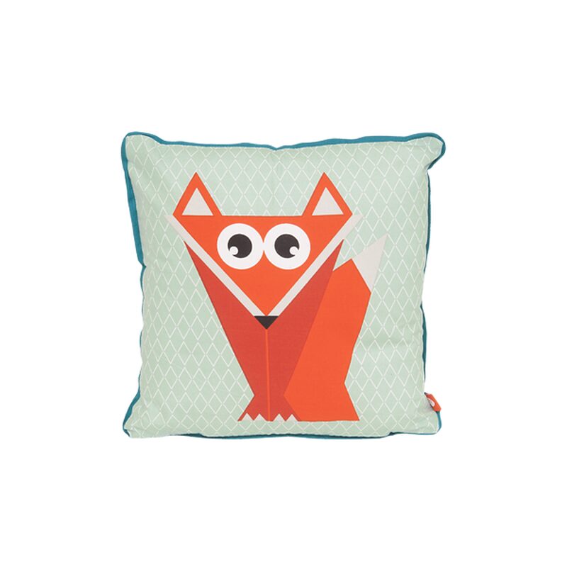 Coussin GEO FOREST FOX coloris vert menthol 30 x 30 cm