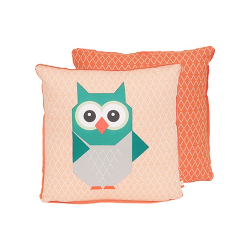 Coussin GEO FOREST HIBOU coloris orange 30 x 30 cm