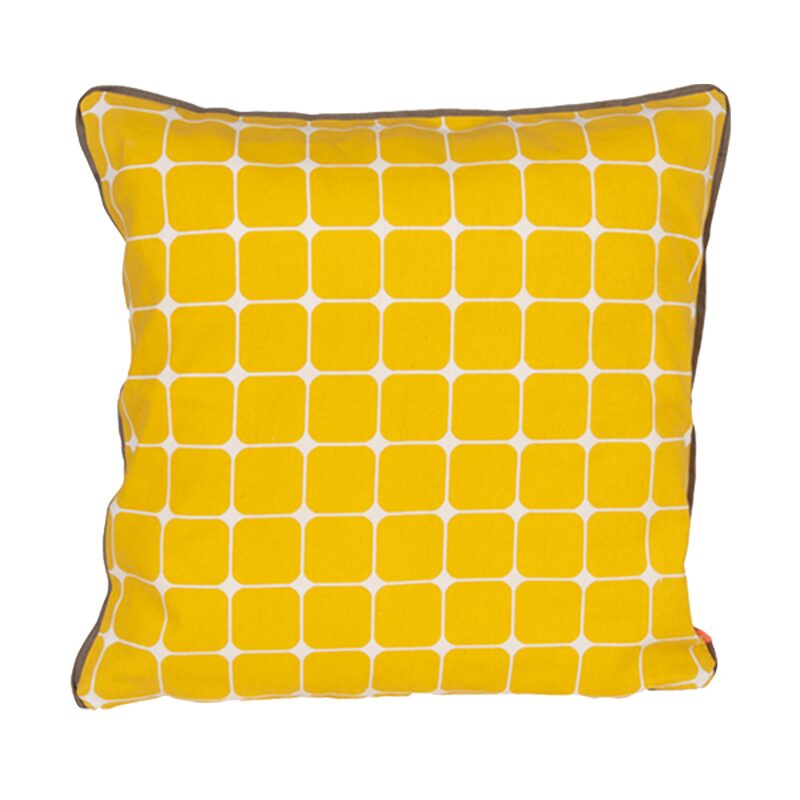 Coussin TILES coloris jaune 45 x 45 cm