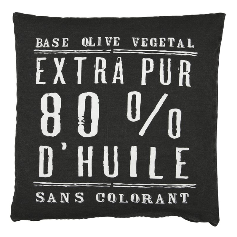 Coussin SAVON BLACK coloris noir 50 x 50 cm