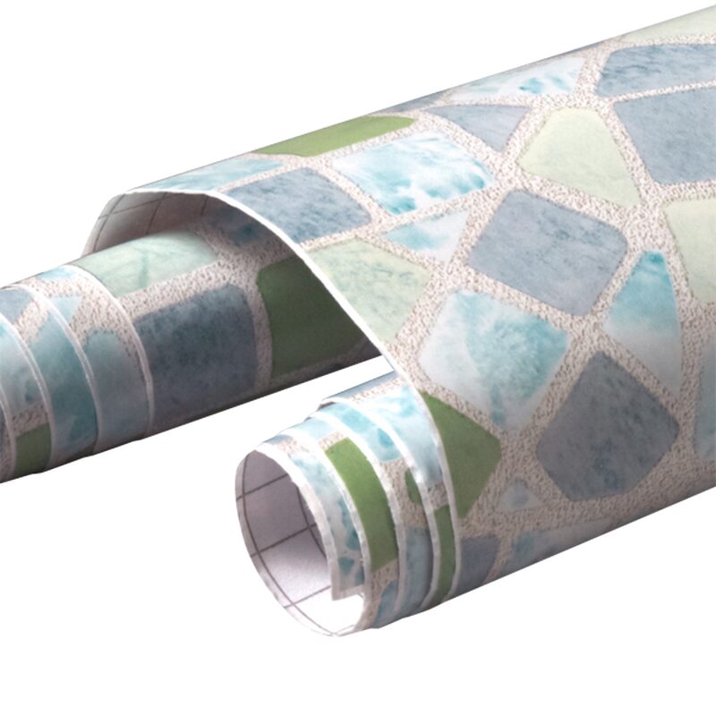 Revêtement adhésif décoratif MOSAIQUE coloris bleu myosotis