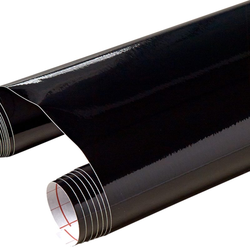 Revêtement adhésif décoratif UNI NOIR BRILLANT PL coloris noir brillant