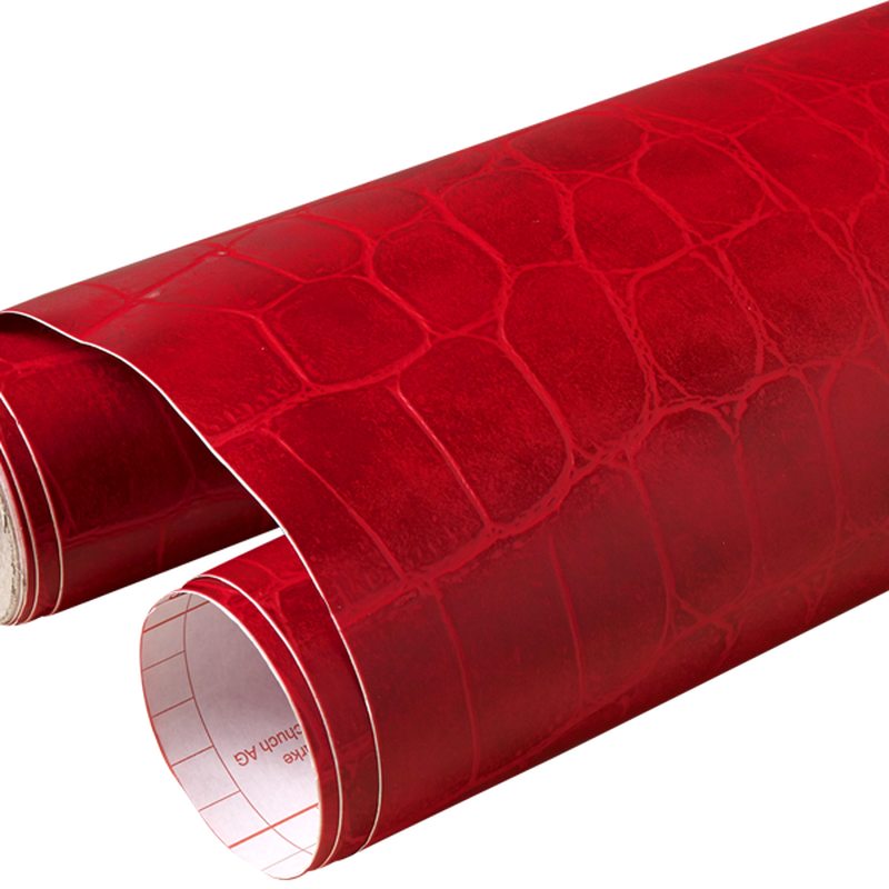 Revêtement adhésif décoratif CROCO ROUGE coloris rouge chinois