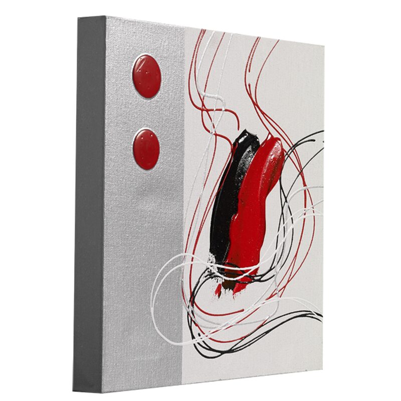 Toile peinte SIGNATURE ROUGE ET NOIR 30 x 30 cm