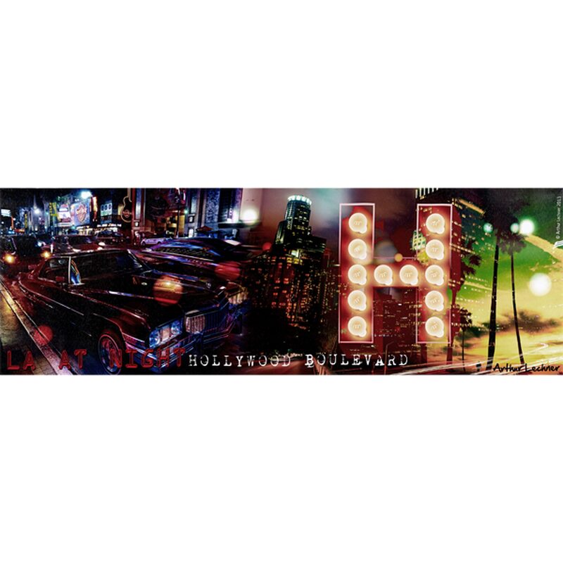 Toile lumineuse LED HOLLYWOOD BOULEVARD 90 x 30 cm