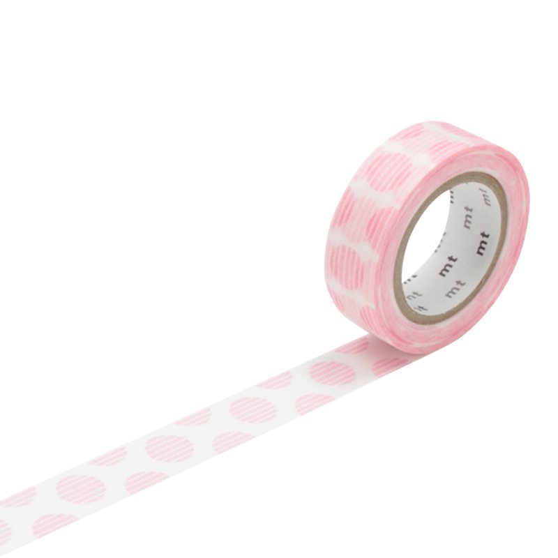 Masking tape RONDS HACHURES coloris rose