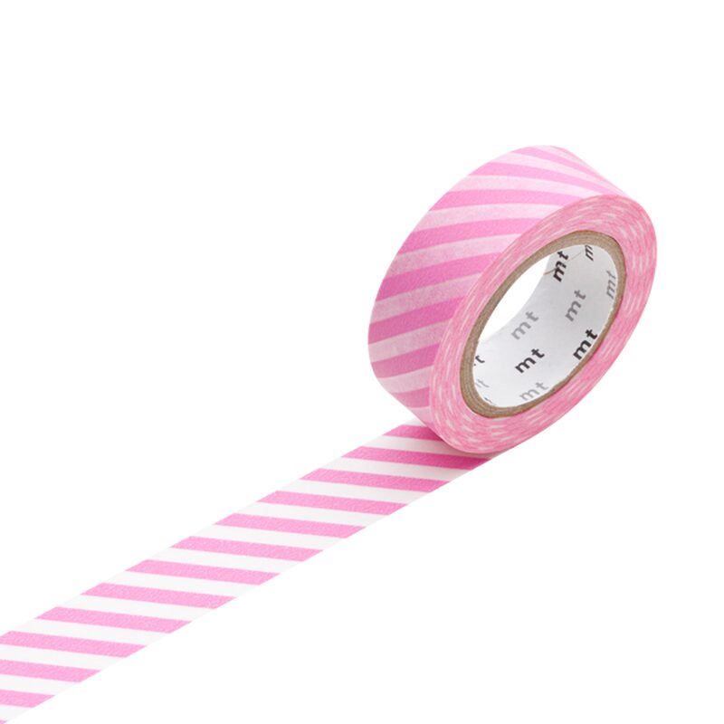 Masking tape RAYÉ coloris rose