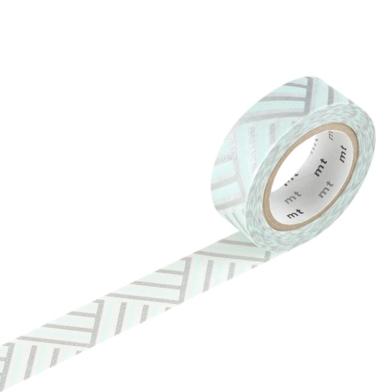 Masking tape RAYÉ TRESSAGE coloris argenté