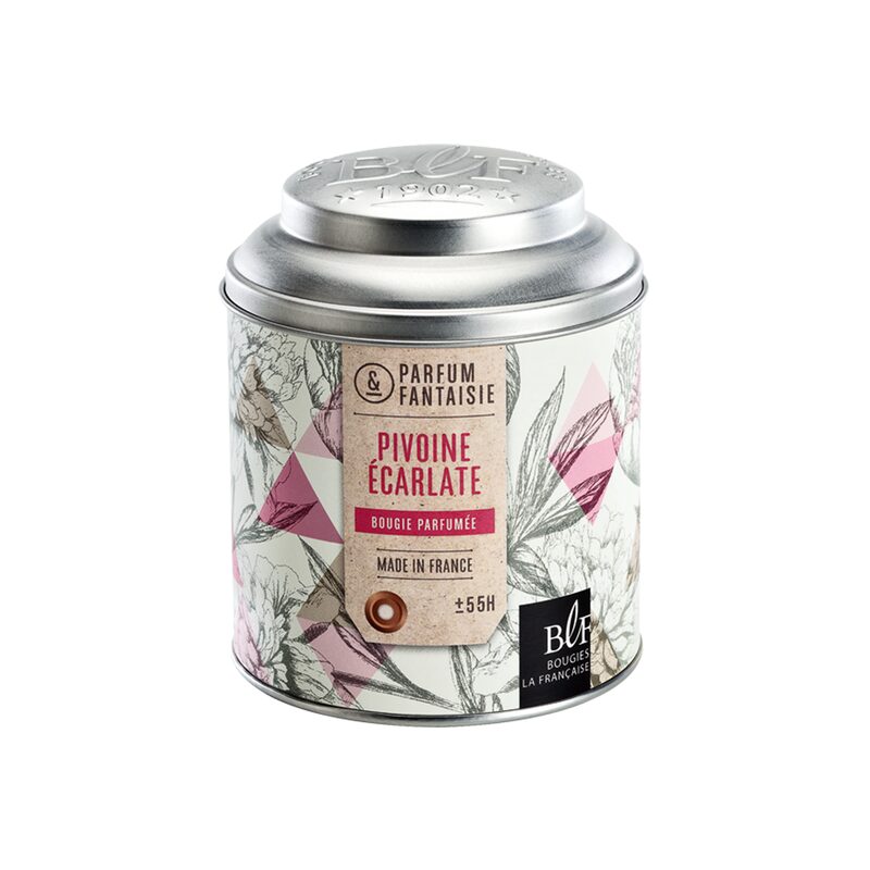 Bougie parfumée BOITE À THÉ pivoine écarlate