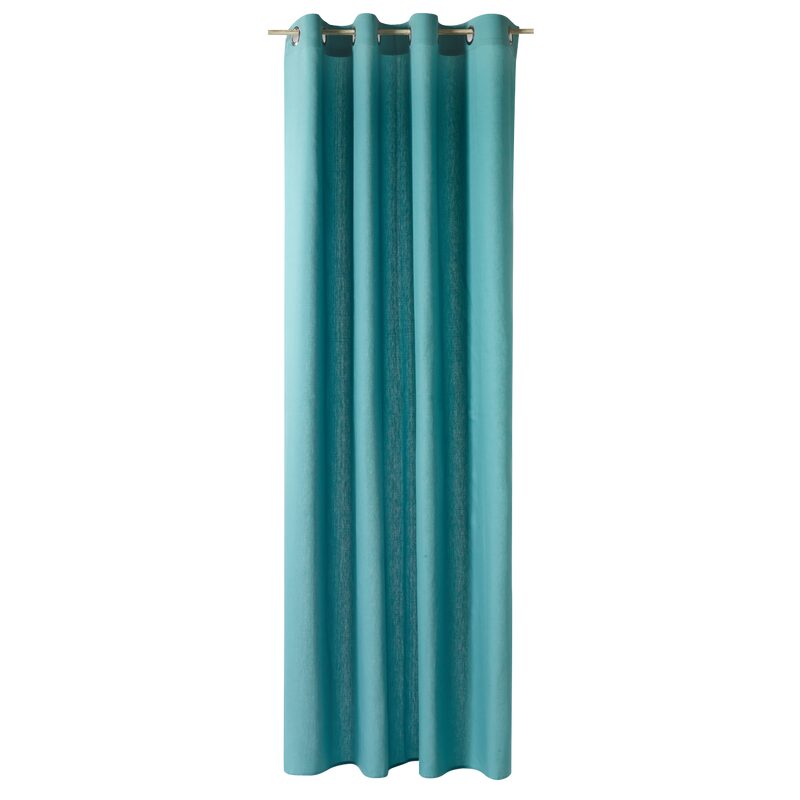 Rideau COTOON coloris bleu lagon 140 x 240 cm