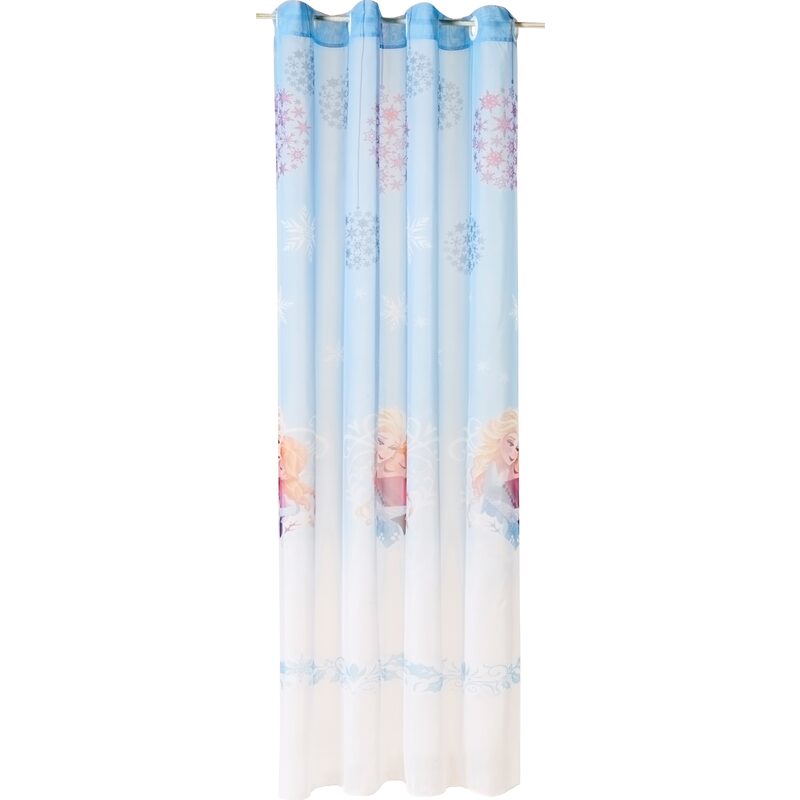 Voilage REINE DES NEIGES coloris bleu glacé 140 x 240 cm